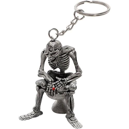 Retro Toilet Skull Design Car Key Chain Keychain Keyring Ring Decor Truck Off Road 4x4 Motorcycle Accessories Decoration Pendant