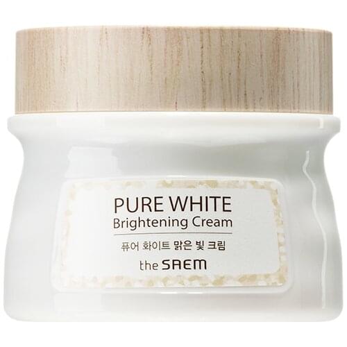 The Saem Pure White Brightening Cream 80g Whitening Freckle Cream Brighten Face Cream Remove Freckles and Spots Korea Cosmetics
