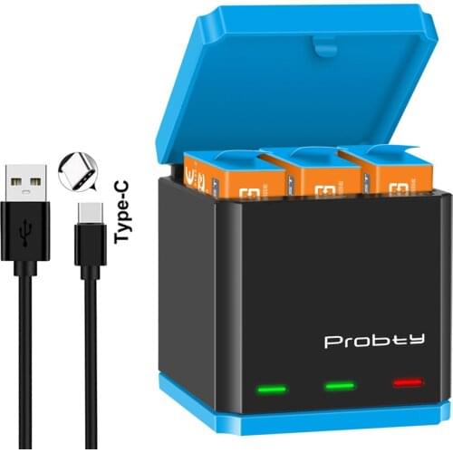 For GoPro 9 Battery 1850mAh LED Light Charging Box Storage Box For GoPro Hero 9 Black Camera Accessories