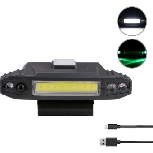 Fishing Camping USB Rechargeable Sensor COB LED Clip on Hat Head Light Lamp Mining Universal