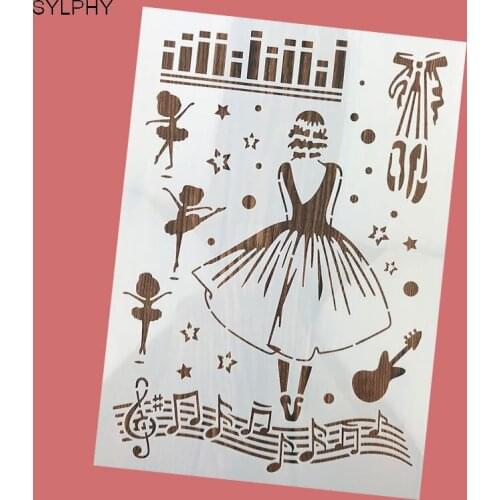 SYLPHY 1 piece 29.6cm*21cm Princess Design Plastic Cake Stencil Spray Flower Mold Cake Decorating Tools Sugarcraft Bakeware