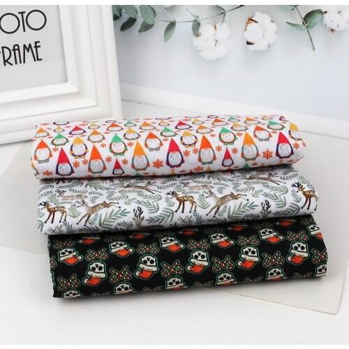 JOJO BOWS Christmas Polyester Cotton Cloth Fabric 45*145cm Printed Fabrics Home Textile Women Dress Apparel Sewing DIY Craft