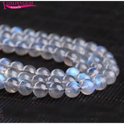 High Quality Natural Gray Labradorite Moonstone Stone Round Loose Spacer Beads 4/6/8/10/12mm DIY Gem Jewelry Accessory 38cm sk60