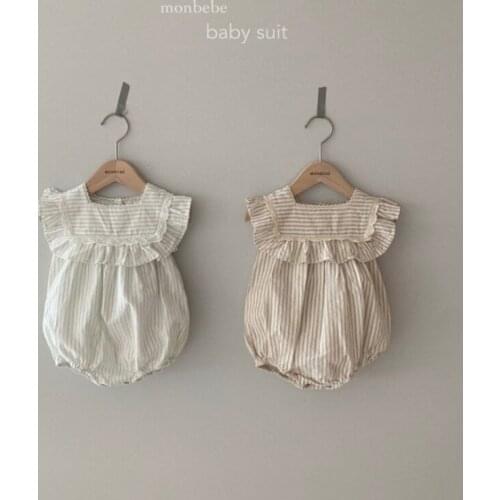 2021 new boys girls ruffles rompers cotton linen shorts sleeve summer babys jumpsuit