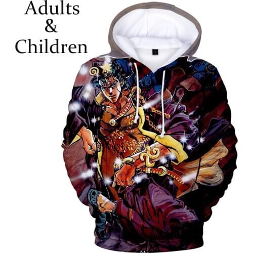Suitable Hot Comic JOJO Comfortable kids Harajuku Tops Men women Fashion Children 3D Hoodies Autumn boys girls 3D Hooded