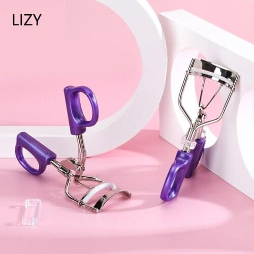 LIZY Purple Eye Lash Curler Tool Portable Eyelashes Curler Tweezer Curling Eye Lashes Clip Cosmetic Beauty Makeup Tool