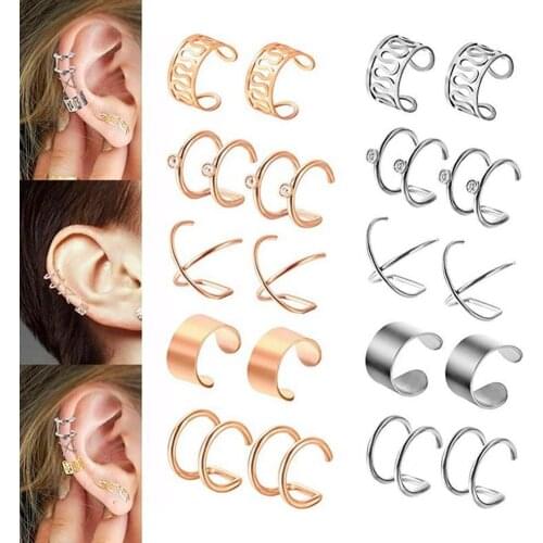 Fashion Gold Color Non-Piercing Ear Clip Earrings 2021 Trend For Women Simple Fake Cartilage Ear Cuff Jewelry Clip Accessories