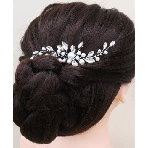 Fashion Gold Silver Pearls Rhinestone Bridal Hairpins Shiny Head Jewelry Women Hairpieces Wedding Hair Accessories for Bride