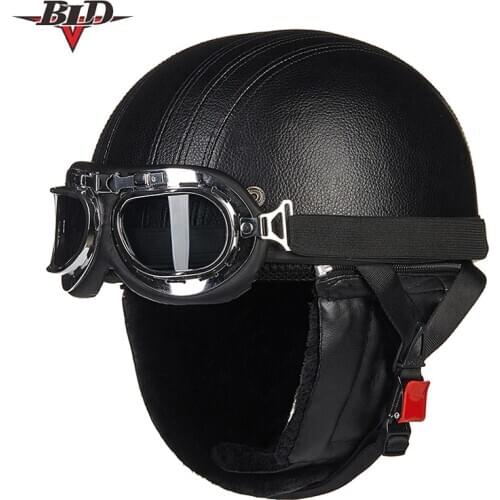 Motorcycle Helmets Outdoor Sport Man And Woman Black Motorcycle Racing Helmet + Motocross Goggles Scooter Helmet