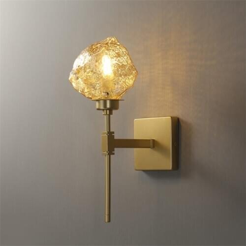 Nordic Designer Ice Cube Wall Lamp LED Living Room Background Wall Lights Home Decor Post-modern Glass Bedroom Light Fixtures