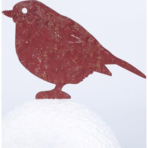 2021 New Rust Bird Garden Decoration Hollow-Out Red Cards Ironwork Bird Yard Art Gardening Decoration Metal Bird Creative Crafts