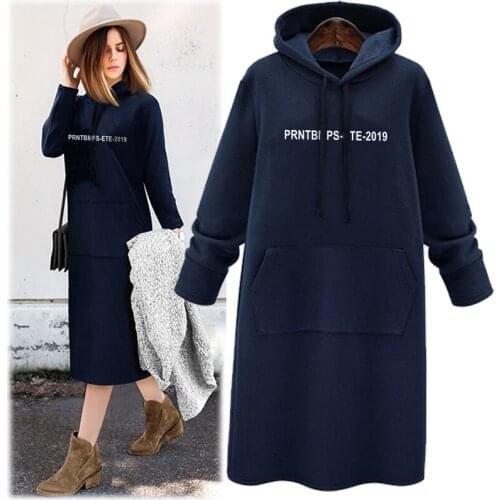 2021 Autumn and Winter New Mid-Length T-shirt Plus Size Womens Loose Sweater Women Dress Long Sleeves