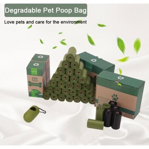 Degradable Pet Poop Bag Portable Garbage Bag Biodegradable Dog Waste Bags Dog walking Supplies Pick-up Dispenser Rounded For Cat