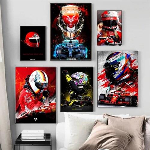 Modern Abstract Lewis Hamilton F1 Art Posters and Prints Oil on Canvas Paintings Print Wall Art Pictures for Living Room Cuadros