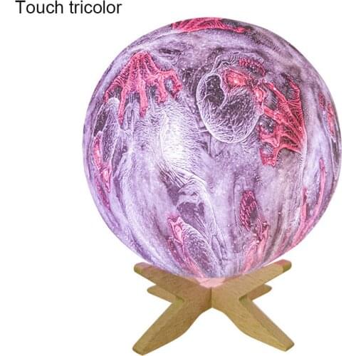 Painted Skull LED 3D Moon Night Light Halloween 3D Decorative Lamp Remote Control 3/7/16 Colors Nightlight LED Battery Light