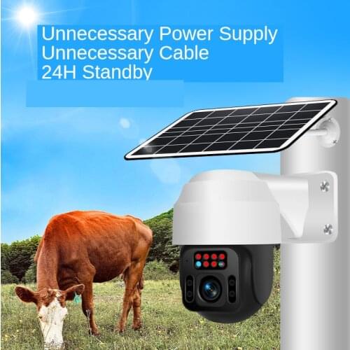 Q2 4G / WI-FI Version 1080P HD Solar Panel Outdoor Surveillance Camera Smart Home Alarm Long Standby for Farm Ranch Forest
