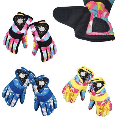 Waterproof Winter Skiing new Snowboarding Gloves Warm Mittens For Kids Full-Finger Gloves Strap for Sports, Skiing, Cycling