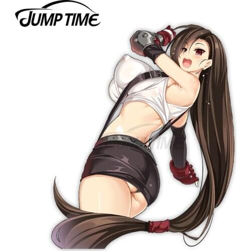 Jump Time 13 x12cm For Final Fantasy Tifa Lockhart Auto Car Stickers and Decals Trunk Bumper Motorcycle JDM Vinyl Decal Car Wrap