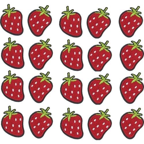Mini Strawberry Embroidered Sew Iron on Patch for Clothes/Hat/Jackets/T-Shirt/Jeans/Backpacks (20Pcs)