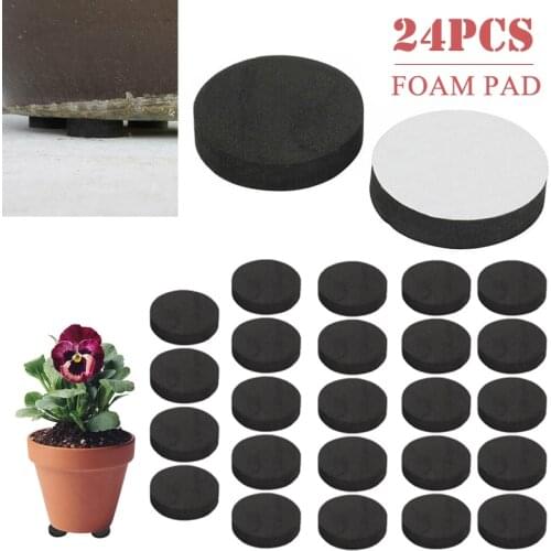 High Quality Flower Plant Pot Feet Risers Natural Rubber Pot Mat Invisible Plant Pots Risers Pad Anti-slip 24 Pcs