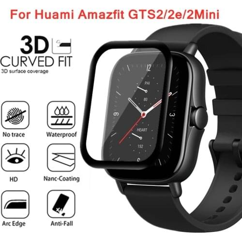 1-2Pcs 3D Curved Edge Film For Xiaomi Huami Amazfit GTS 2 2e HD Soft Full Screen Protector for Amazfit GTS 2Mini Protective film