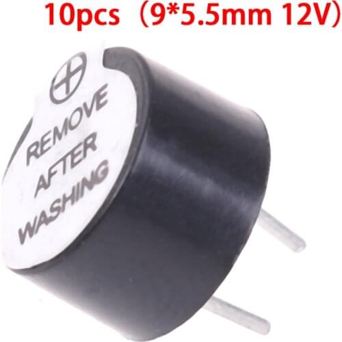 10pcs Micro Integrated Active Buzzer Tmb09a Black Label 12v Dc Long Tone 9 * 5.5mm Small Integrated Active Buzzer