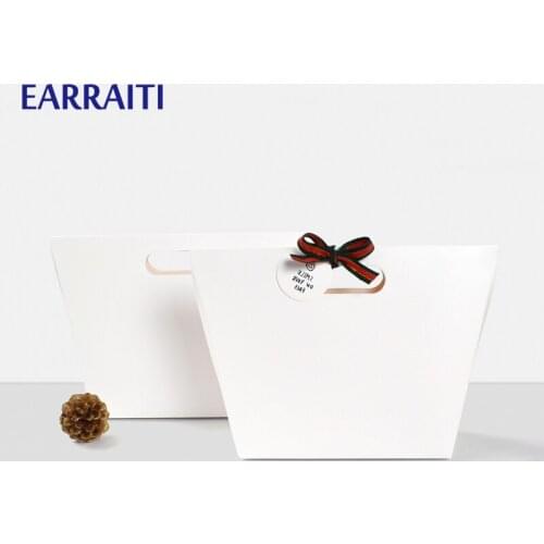 12PCS Gift Box With Ribbon Paper Bag White Candy Bag Wedding Favors Bags Jewelry Gift Packaging Box Birthday Party Decoration