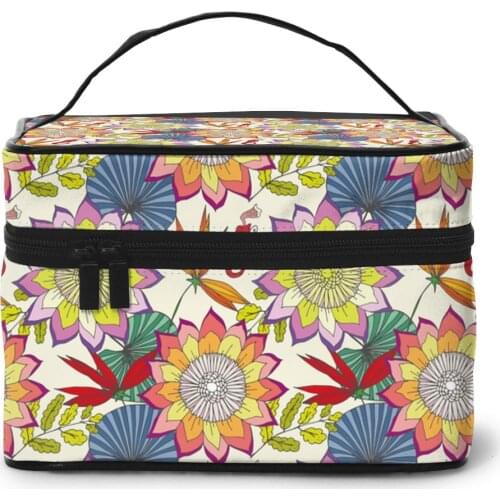 2021 Women Makeup Bag Cosmetic Bags Exotic Floral Ladies Beauty Case Cosmetics Organizer Toiletry Bag
