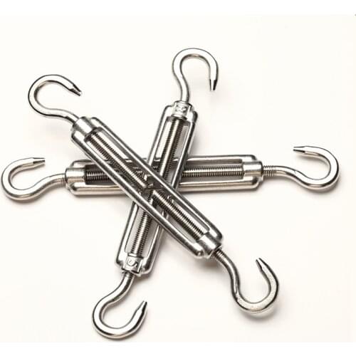 304 Stainless Steel M4 M5 M6 M8 M10 M12 Hook-Hook Turnbuckle Adjust Chain Rigging Adjustable Wire Rope Tensioners