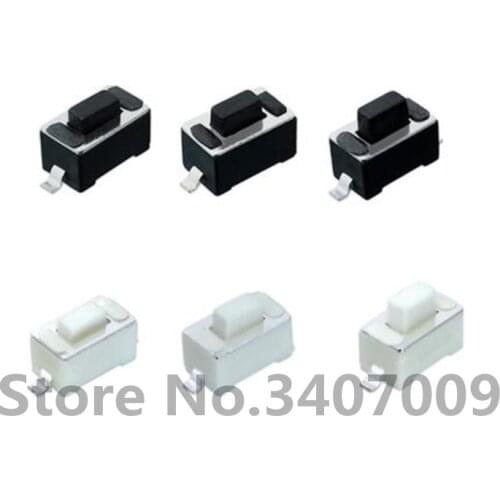 50pcs 3*6*4.3/4.5/5mm Panel PCB Momentary Tactile Tact Push Button Micro Switch 2 Pin DIP Light Touch Keys Keyboard black/White