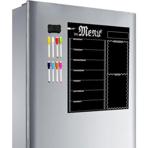 A3 Magnetic Whiteboard Sheet for Kitchen Fridge Multipurpose Fridge Weekly White Board Calendar for Menu Planning with 8 Pen