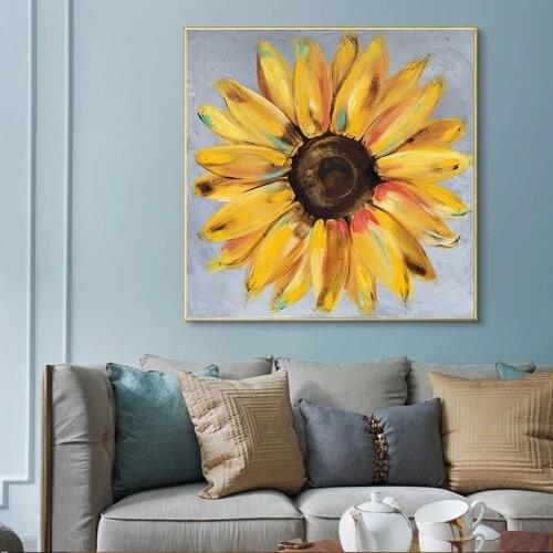 Canvas Painting Abstract Yellow Sunflowers Living Room Wall Posters Wall Art Prints for Living Room Bedroom Home Decor