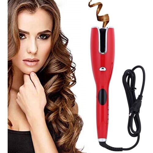 Automatic Cordless Hair Curler Portable LCD Display Curling Iron Infrared Heating Rotating Stick Hair Styling Tools EU Plug