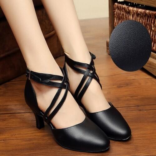 Ballroom Dance Shoe Brand Women Upscale Genuine Leather Latin Dancing Sneakers Closed Toe Adult Aerobics Sports Jazz Shoes 7005