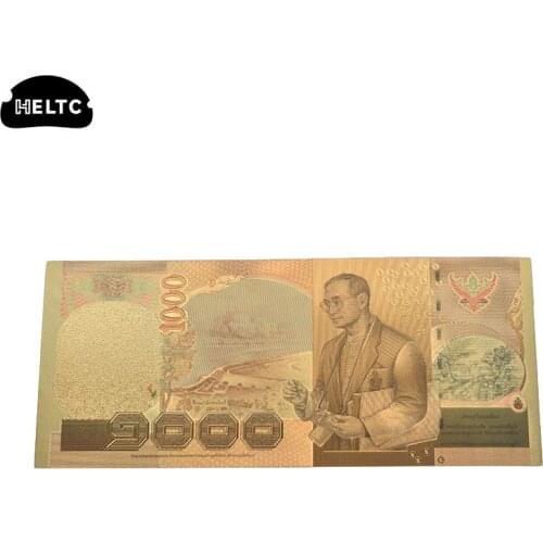 Banknote Thailand Banknote 1000 Baht in 24k Gold Paper Money Plastic Frame Collection