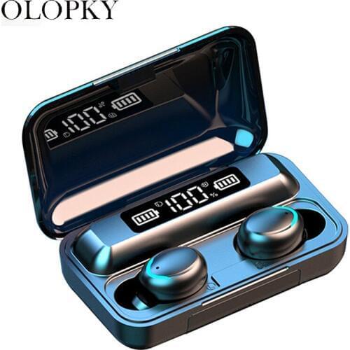 Bluetooth Earphones F9-5 TWS 5.0 Wireless Headphones Earbuds LED Display 8D HIFI Stereo Headset With Mic Charging Case PK F9