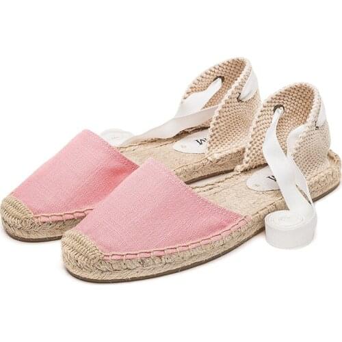 Limited time promotion striped sandals with straps new straw fisherman shoes casual canvas sandals breathable all-match