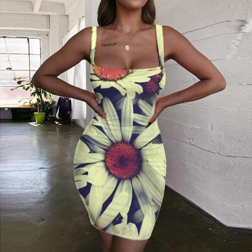 Giyu Brand Beautiful Dresses Women Flowers Bodycon Dress Plant Sundress Harajuku 3d Print Womens Clothing Summer Vintage Boho