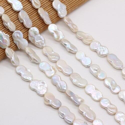 Natural Freshwater Pearl Beaded Fashion White Irregular Beads for Jewelry Making DIY Necklace Bracelet Accessories 12x20-13x22mm