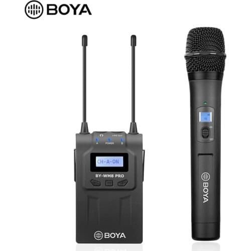 BY-WM8 Pro-K3 Wireless Microphone Kit System 48 Channel UHF Mic for Canon Nikon DSLR Camera ENG EFP Vlog Video