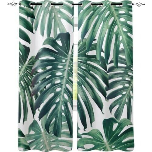 Turtle Tropical Palm Leave Summer Hawaii Window Curtains Outdoor Kitchen Drapes Indoor Decor Kids Window Treatment