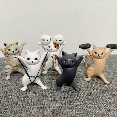Cat Pen Holder Jewelry Bracelet Earring Ring Necklace Display Stand Holder Doll Toy Coffin-Bracket Decoration Handmade 5/10pcs