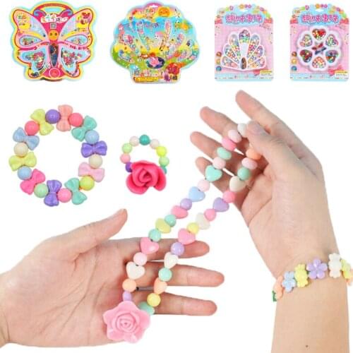Childrens Beads DIY Craftsmanship Creative Beaded Toys Girls String Beads Strengthening Hands-On Ability Beads Educational Toys