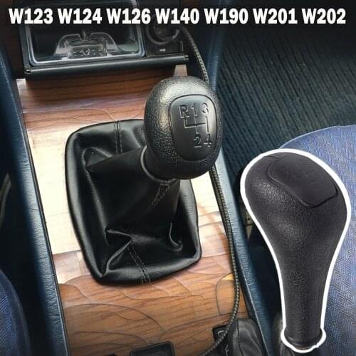 For Mercedes Benz C E S Class W124 S124 W126 E190 W190 W201 W202 W123 W140 W463 4 Speed Shifter Boot Gear Shift Knob Head Lever