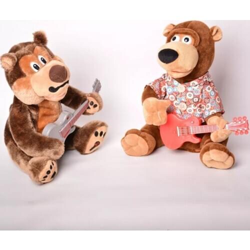 Electric Bear Plush Toys Music Shake Teddy Bear Chicken With Guitar Doll With Lute Electronic Toys For Kids Birthday Gift