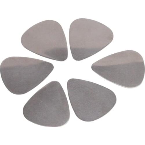 6x Stainless Steel Guitar Picks - Silver
