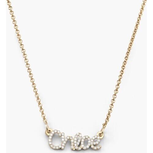 Custom Zircon Name Necklace For Women Gold Stainless Steel Necklace Sliver Color Full Zircon Name Necklace Jewelry Gift for Her