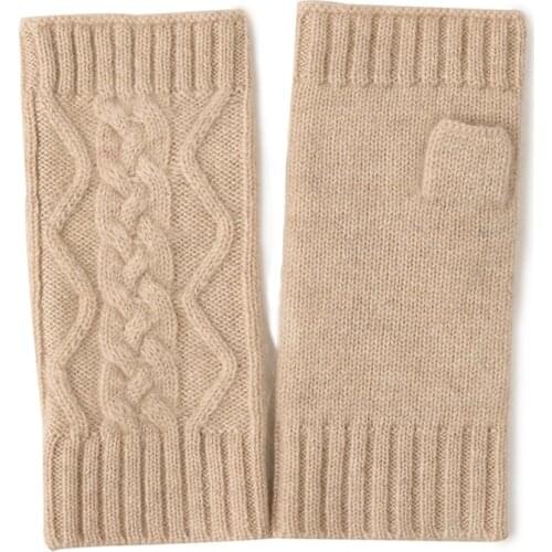 SHUCHAN 100% Cashmere Warm Winter Gloves Women Adult WOMEN Wrist Solid Gloves & Mittens Fashion Fingerless Gloves