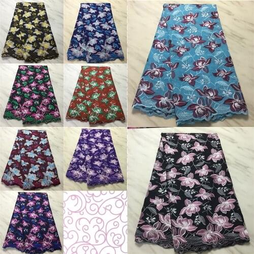 Classical African Fabric High Quality Cotton Embroidery Textile Cloth For Women Dress 1612D4