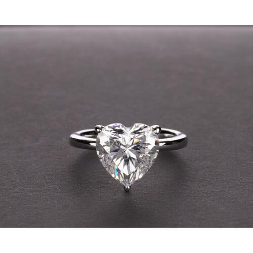 Fine Heart cut 4ct Diamond Ring 100% Original 925 sterling silver Engagement Wedding band Rings for Women men Fine Jewelry Gift